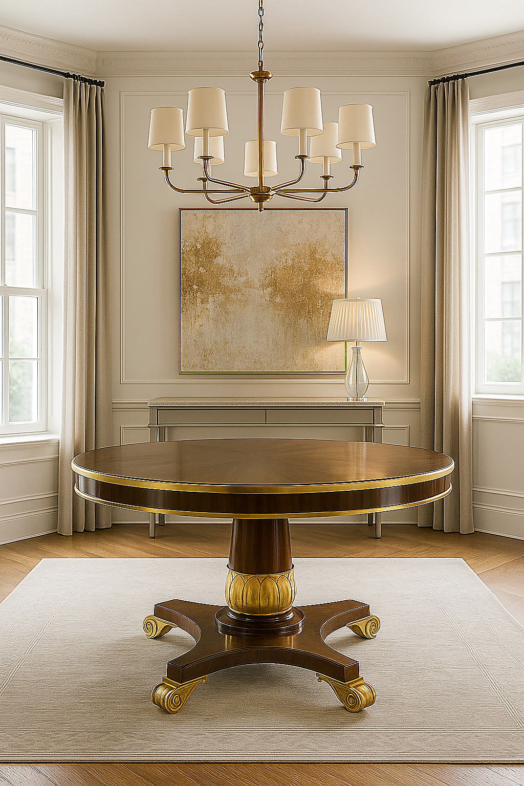 Gold leaf center table